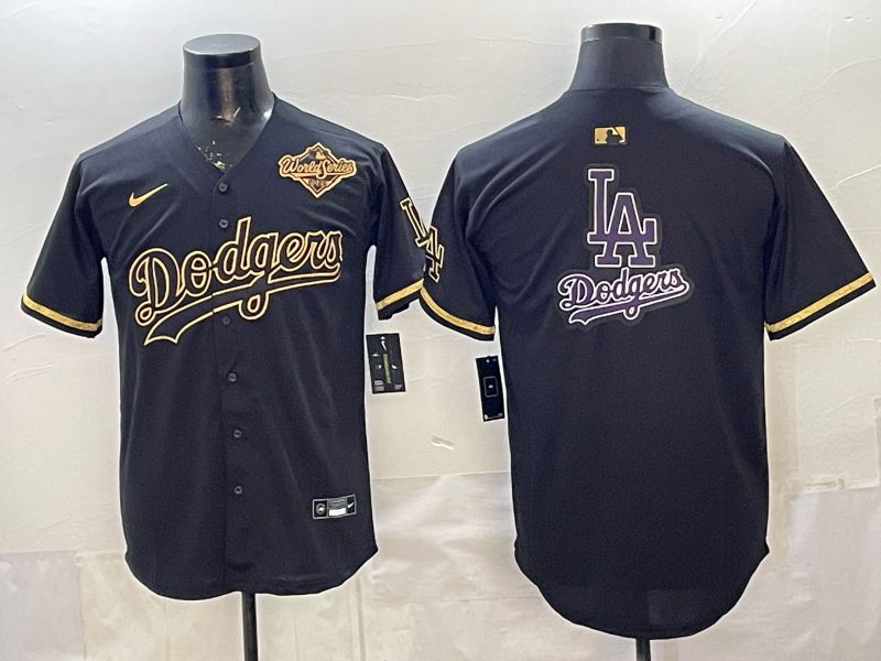 2026 Men Nike Los Angeles Dodgers Blank black gold Game MLB Jersey 0028->los angeles dodgers->MLB Jersey